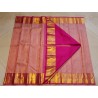 2G Pure Kanjivaram Silk Saree Peach Pink with Peacock Zari Border & Gold Pallu | Prahla Silks