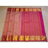 2G Pure Kanjivaram Silk Saree Peach Pink with Peacock Zari Border & Gold Pallu | Prahla Silks