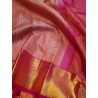 2G Pure Kanjivaram Silk Saree Peach Pink with Peacock Zari Border & Gold Pallu | Prahla Silks