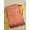 2G Pure Kanjivaram Silk Saree Peach Pink with Peacock Zari Border & Gold Pallu | Prahla Silks