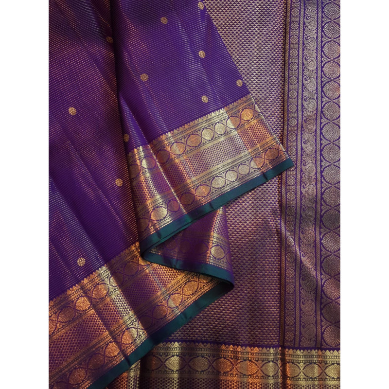 Pure kanjivaram silk saree maroon and mustard yellow with silver & gol –  Cherrypick