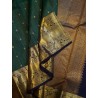 2G Pure Kanjivaram Silk Saree Bottle Green with Gold Zari Mango Border | Prahla Silks