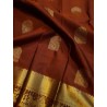 2G Pure Kanjivaram Silk Saree Rust Brown with Traditional Gold Zari Pallakku Border | Prahla Silks