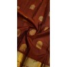 2G Pure Kanjivaram Silk Saree Rust Brown with Traditional Gold Zari Pallakku Border | Prahla Silks