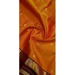2G Pure Kanjivaram Silk Saree Mustard Yellow with Maroon Gold Zari Border | Traditional Wedding Pattu Saree | Prahla Silks