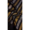 2G Pure Kanjivaram Silk Saree Jet Black with Dual Gold & Silver Zari | Prahla Silks