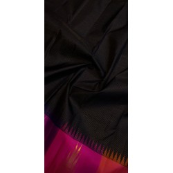 2G Pure Kanjivaram 8 Kol Silk Saree Black with Pink Temple Border | Traditional Pattu Saree | Prahla Silks