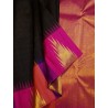 2G Pure Kanjivaram 8 Kol Silk Saree Black with Pink Temple Border | Traditional Pattu Saree | Prahla Silks