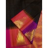 2G Pure Kanjivaram 8 Kol Silk Saree Black with Pink Temple Border | Traditional Pattu Saree | Prahla Silks