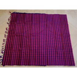 2G Pure Kanjivaram Silk Saree Rani Pink with Royal Blue Checks and Gold Zari | Prahla Silks