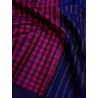 2G Pure Kanjivaram Silk Saree Rani Pink with Royal Blue Checks and Gold Zari | Prahla Silks