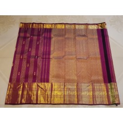 2G Pure Kanjivaram Silk Saree Royal Wine Purple with Rich Gold Zari Weaving | Prahla Silks
