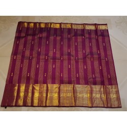2G Pure Kanjivaram Silk Saree Royal Wine Purple with Rich Gold Zari Weaving | Prahla Silks