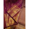 2G Pure Kanjivaram Silk Saree Royal Wine Purple with Rich Gold Zari Weaving | Prahla Silks