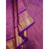 2G Pure Kanjivaram Silk Saree Royal Purple & Royal Blue with Traditional Gold Zari Border | Prahla Silks