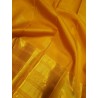 2G Pure Kanjivaram Silk Saree with Buttas and Grand Zari Border- Yellow | Prahla Silks