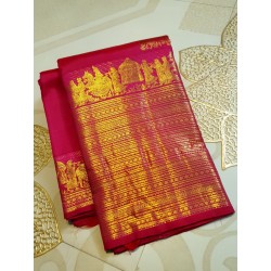 2G Pure Kanjivaram Silk Saree with Buttas and Grand Zari Border- Pink | Prahla Silks