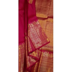 2G Pure Kanjivaram Silk Saree with Buttas and Grand Zari Border- Pink | Prahla Silks