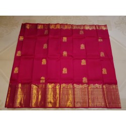 2G Pure Kanjivaram Silk Saree with Buttas and Grand Zari Border- Pink | Prahla Silks