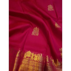 2G Pure Kanjivaram Silk Saree with Buttas and Grand Zari Border- Pink | Prahla Silks