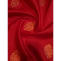 2G Pure Kanjivaram Silk Saree with Buttas and Grand Zari Border- Red, | Prahla Silks