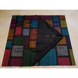2G Pure Kanjivaram Silk Saree Multicolored Geometric Colour Block with Block Border | Prahla Silks