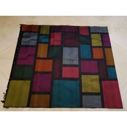 2G Pure Kanjivaram Silk Saree Multicolored Geometric Colour Block with Block Border | Prahla Silks