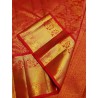 2G Pure Kanjivaram Silk Saree in Vibrant Chilli Red with Heavy Gold Zari | Prahla Silks