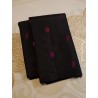 2G Pure Kanjivaram Silk Saree Black with Rani Pink Small Butta Design and Contrast Border | Prahla Silks