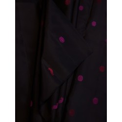 2G Pure Kanjivaram Silk Saree Black with Rani Pink Small Butta Design and Contrast Border | Prahla Silks