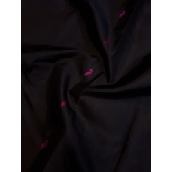 2G Pure Kanjivaram Silk Saree Black with Rani Pink Small Butta Design and Contrast Border | Prahla Silks