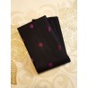 2G Pure Kanjivaram Silk Saree Black with Rani Pink Small Butta Design and Contrast Border | Prahla Silks