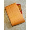 2G Pure Kanjivaram Silk Saree Peach Gold with Red Zari Border Traditional Wedding Saree | Prahla Silks