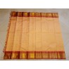 2G Pure Kanjivaram Silk Saree Peach Gold with Red Zari Border Traditional Wedding Saree | Prahla Silks