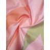 2G Pure Kanjivaram Silk Saree Baby Pink with Multicolor Chevron Geometric Design and Gold Zari Border | Prahla Silks