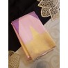 2G Pure Kanjivaram Silk Saree Baby Pink with Multicolor Chevron Geometric Design and Gold Zari Border | Prahla Silks