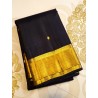 2G Pure Kanjivaram Silk Saree Black with Gold Zari Border & Small Butta | Traditional Kanchipuram Pattu Saree – Prahla Silks