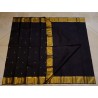 2G Pure Kanjivaram Silk Saree Black with Gold Zari Border & Small Butta | Traditional Kanchipuram Pattu Saree – Prahla Silks