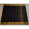 2G Pure Kanjivaram Silk Saree Black with Gold Zari Border & Small Butta | Traditional Kanchipuram Pattu Saree – Prahla Silks