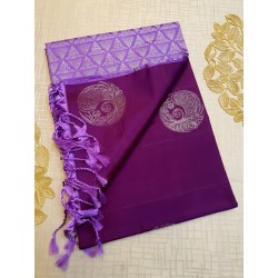 Pure Kanchi Soft Silk Sarees Lavender and purple