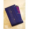 2G Pure Kanjivaram Silk Saree Royal Blue with Magenta Elephant & Peacock Zari Border | Prahla Silks