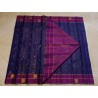 2G Pure Kanjivaram Silk Saree Royal Blue with Magenta Elephant & Peacock Zari Border | Prahla Silks