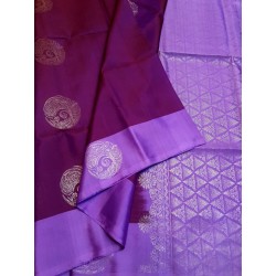 Pure Kanchi Soft Silk Sarees Lavender and purple