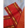 2G Pure Kanjivaram Silk Saree Sky Blue with Red & Purple Zari Border Traditional Butta Saree | Prahla Silks Ganga Jamuna
