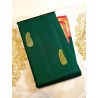 2G Pure Kanjivaram Silk Saree Bottle Green with Chilli Red Border & Gold Butta | Prahla Silks