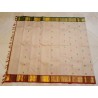 2G Pure Kanjivaram Silk Saree Off White with Pink & Green Peacock Butta and Chilli Red Gold Zari Border | Prahla Silks