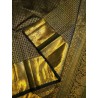 2G Pure Kanjivaram Silk Saree Olive Green Bottle Green Shade with Gold Zari Butta & Traditional Border | Prahla Silks