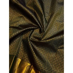 2G Pure Kanjivaram Silk Saree Olive Green Bottle Green Shade with Gold Zari Butta & Traditional Border | Prahla Silks