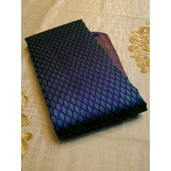 2G Pure Kanjivaram Silk Saree Royal Blue with Gold Zari Butta & Rich Zari Border | Prahla Silks