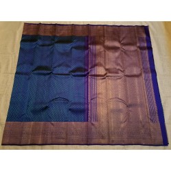 2G Pure Kanjivaram Silk Saree Royal Blue with Gold Zari Butta & Rich Zari Border | Prahla Silks